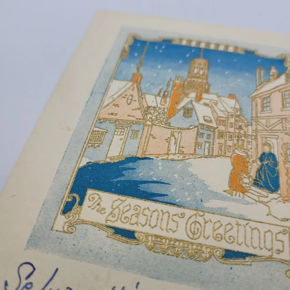 Vintage Seasons Greetings Card Illustration‎ Selma-Hjalmer-and-Nadien